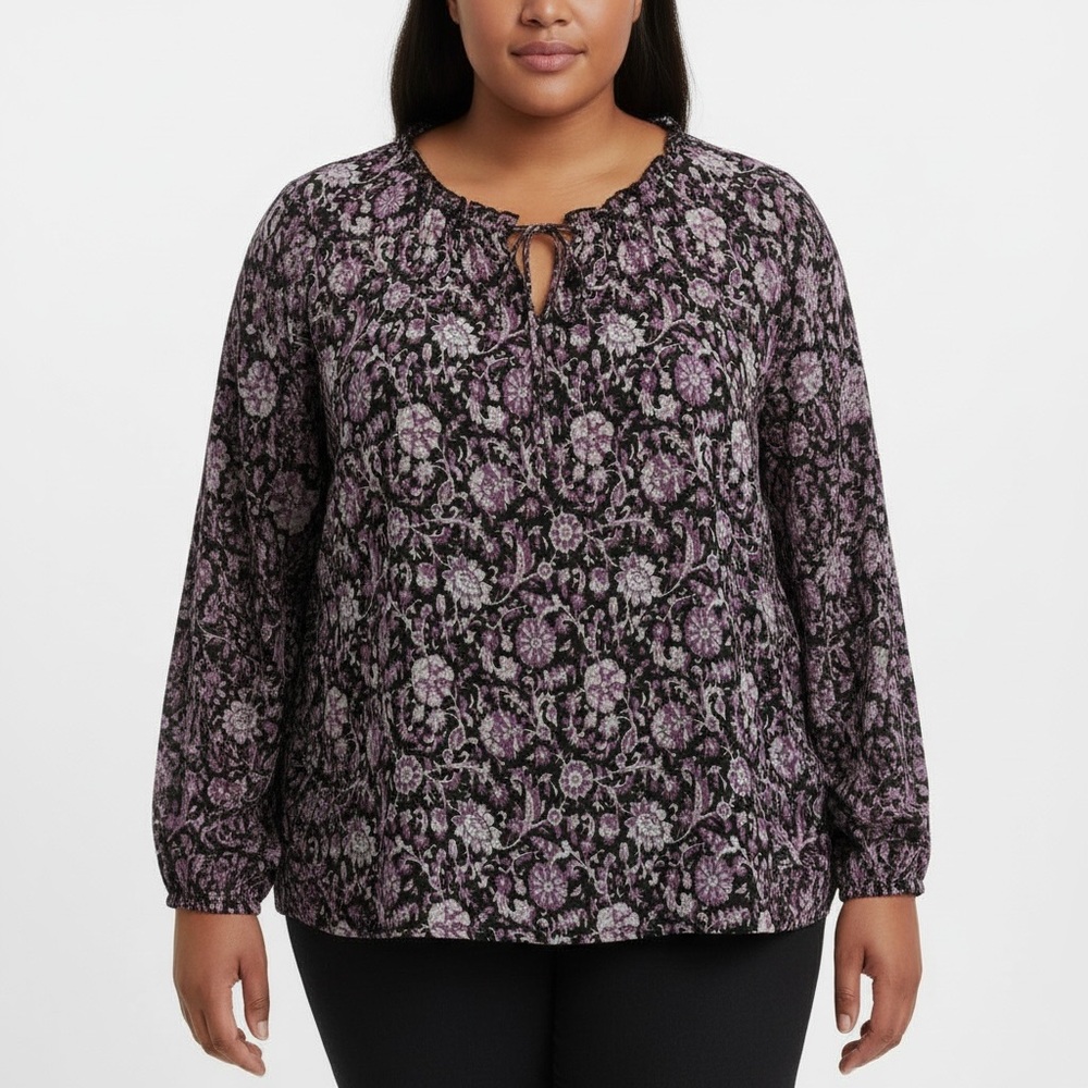 NEW! Brand: Downing Studio Size: Women’s 5X Color: Purple / Mauve Floral